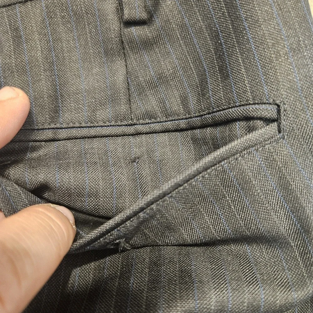 Brooks Brothers Lanificio‎ Fitzgerald Suit 40L Gray Stripe 34x31 Italian Wool